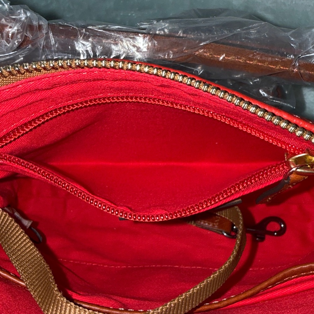 Dooney & Bourke Red Pebble Grain Crossbody Bag - Picture 16 of 17